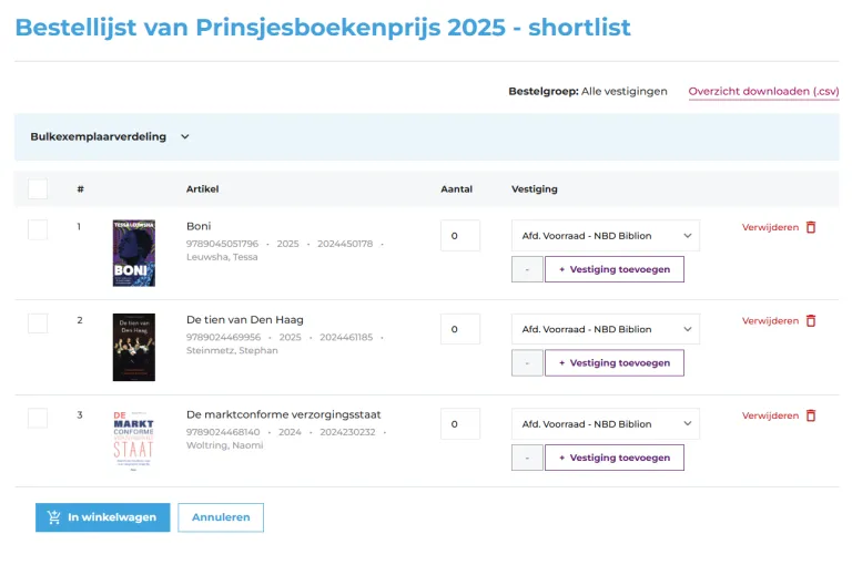 Bulkexemplaarverdeling stap 2