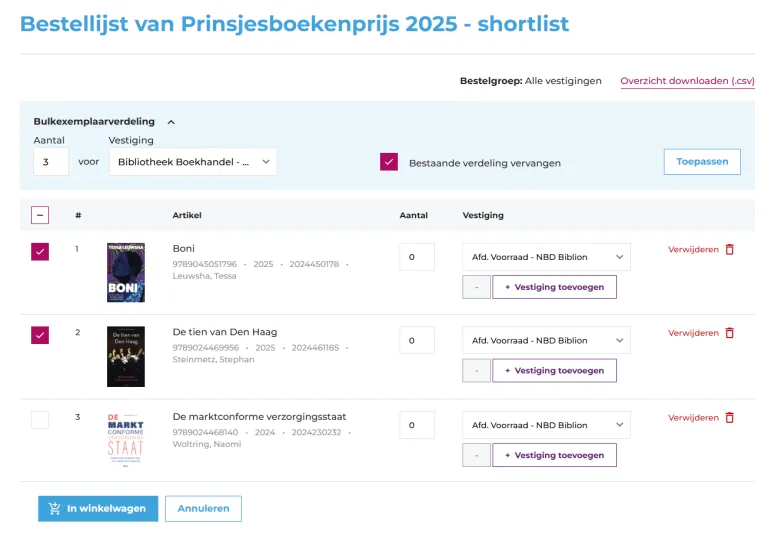 Bulkexemplaarverdeling stap 3