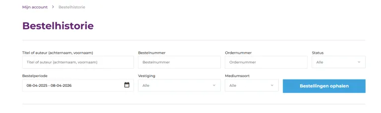 Bestelhistorie in webshop 1